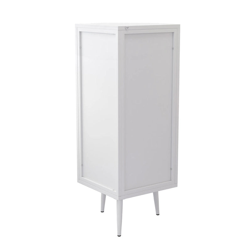 3-Tier Corner Cabinet with Glass Door