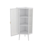 3-Tier Corner Cabinet with Glass Door