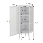 3-Tier Corner Cabinet with Glass Door