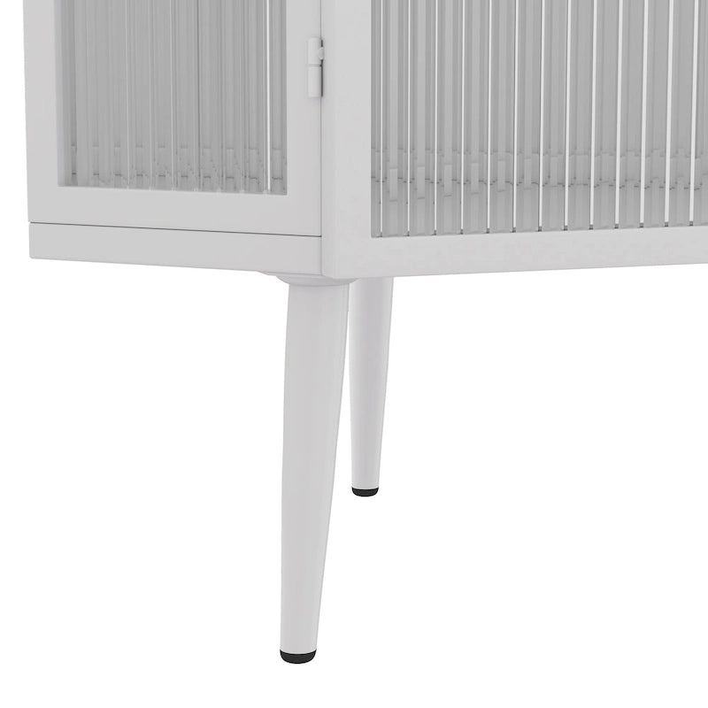 3-Tier Corner Cabinet with Glass Door