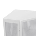 3-Tier Corner Cabinet with Glass Door