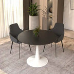 40-Inch Round Dining Table with MDF Top and Steel Base