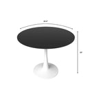 40-Inch Round Dining Table with MDF Top and Steel Base
