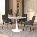 40-Inch Round Dining Table with MDF Top and Steel Base