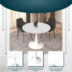 40-Inch Round Dining Table with MDF Top and Steel Base