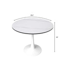 40-Inch Round Dining Table with MDF Top and Steel Base
