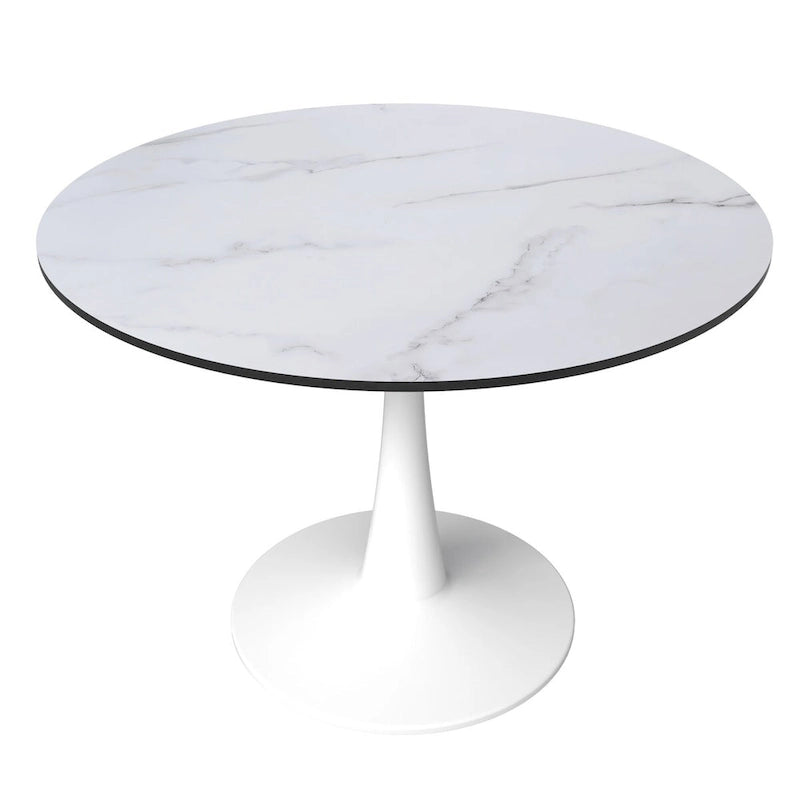 40-Inch Round Dining Table with MDF Top and Steel Base