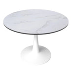 40-Inch Round Dining Table with MDF Top and Steel Base