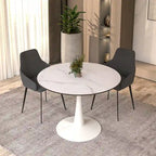40-Inch Round Dining Table with MDF Top and Steel Base
