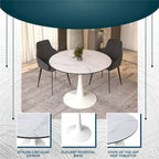 40-Inch Round Dining Table with MDF Top and Steel Base