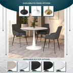 40-Inch Round Dining Table with MDF Top and Steel Base