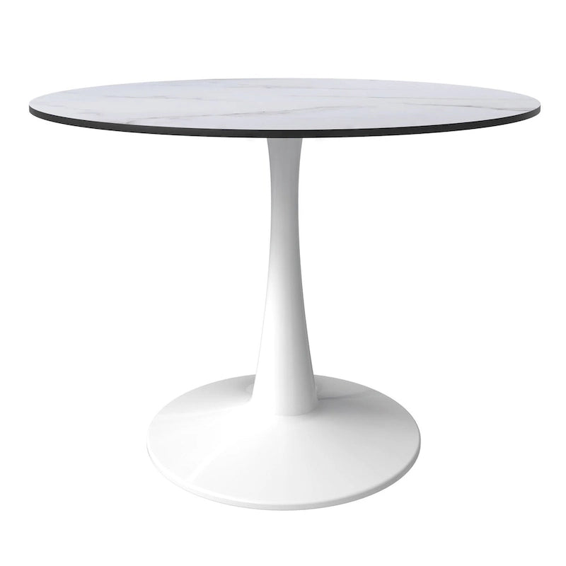 40-Inch Round Dining Table with MDF Top and Steel Base