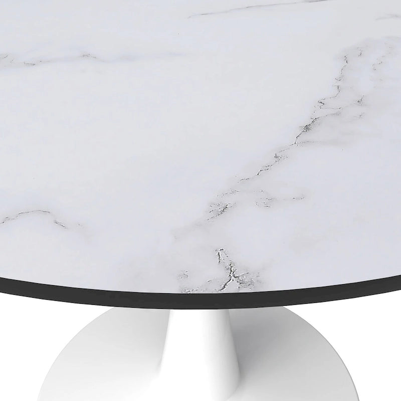 40-Inch Round Dining Table with MDF Top and Steel Base