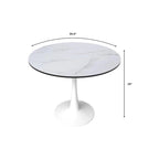 40-Inch Round Dining Table with MDF Top and Steel Base